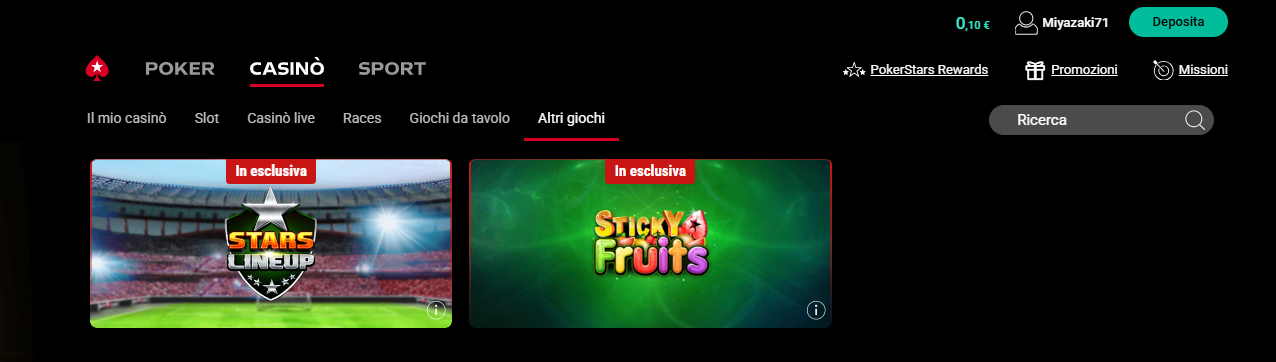 I Quick Games su PokerStars Casinò