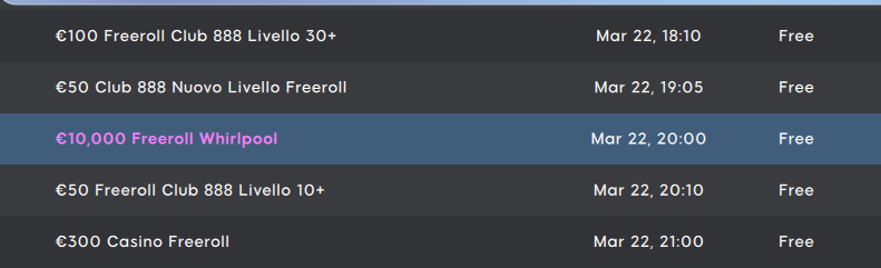 tornei 888poker