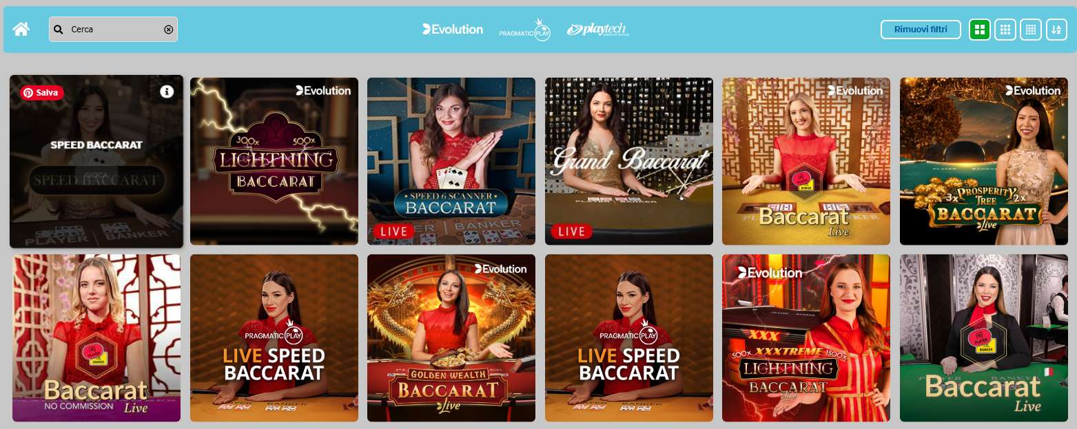 Il Baccarat su Betway Casinò Live