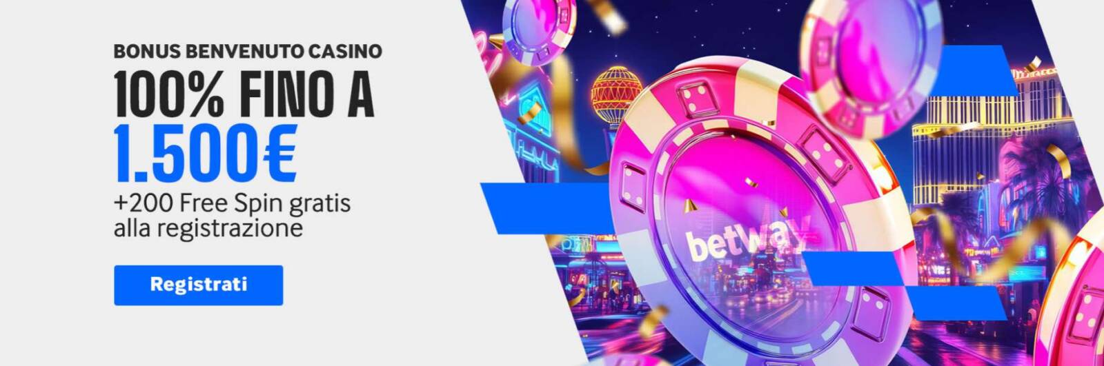 Bonus di Benvenuto su Betway Casinò