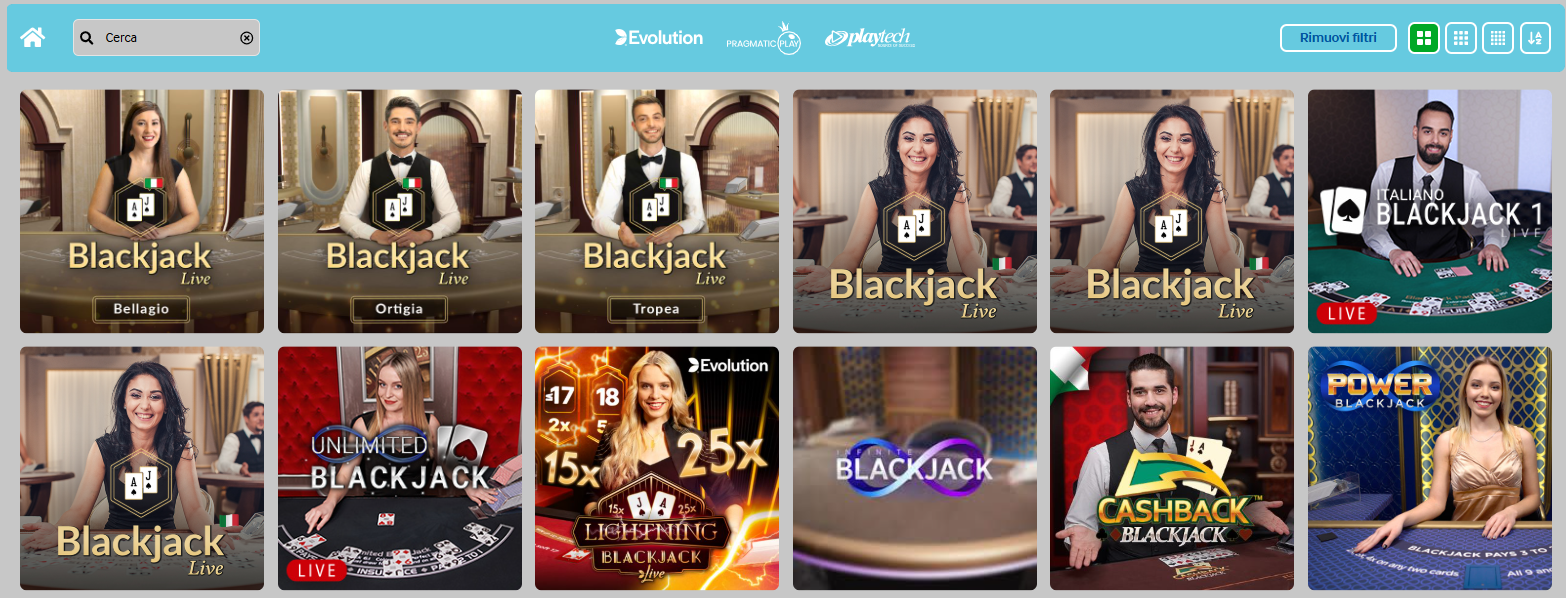 Il BlackJack Live su Betway