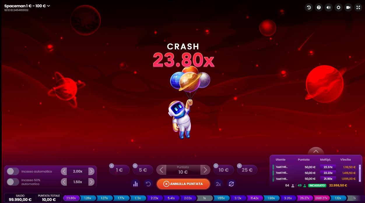 Spaceman, un esempio di Crash Game