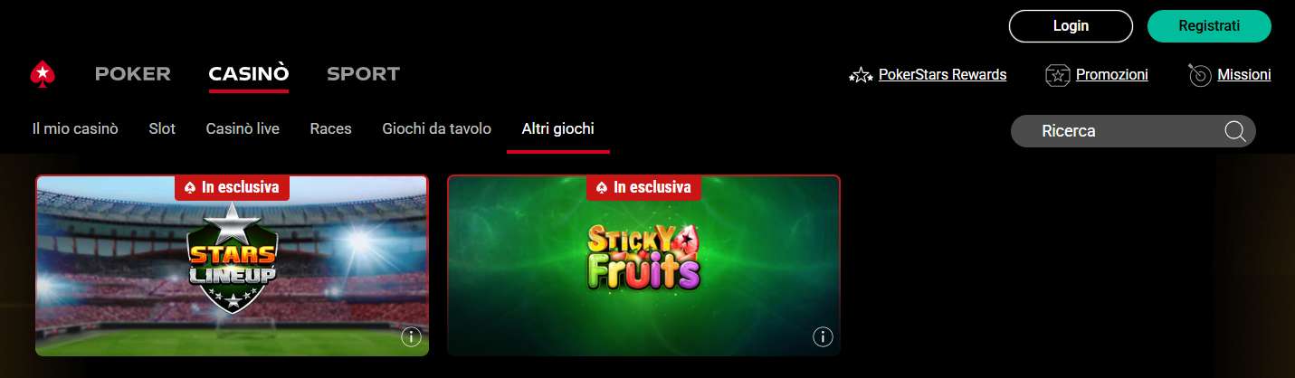 PokerStars giochi istantanei