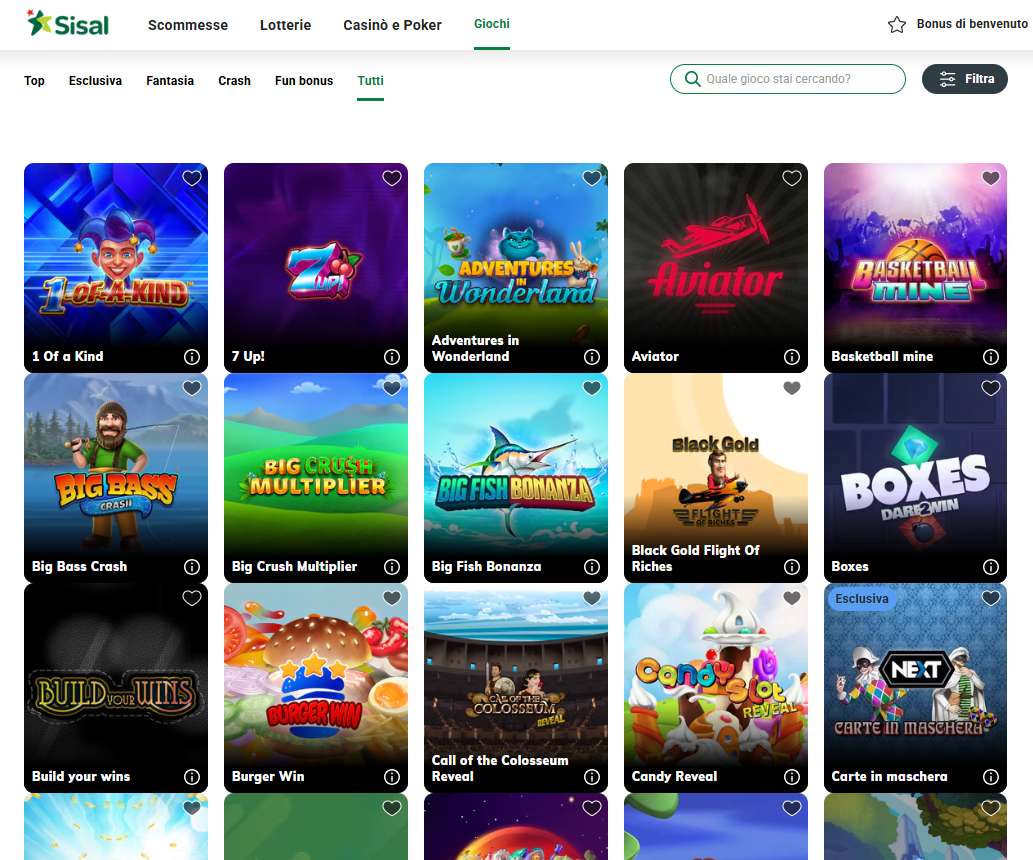 I Quick Games su Sisal Casinò