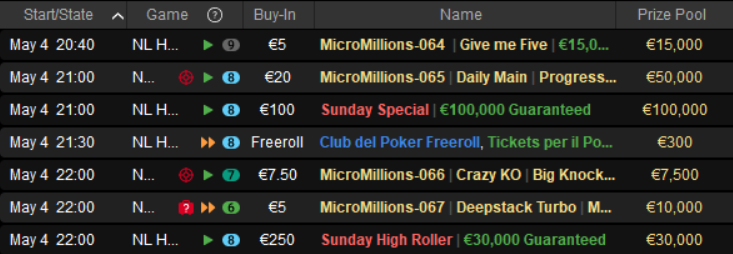 tornei pokerstars domenica 4 maggio