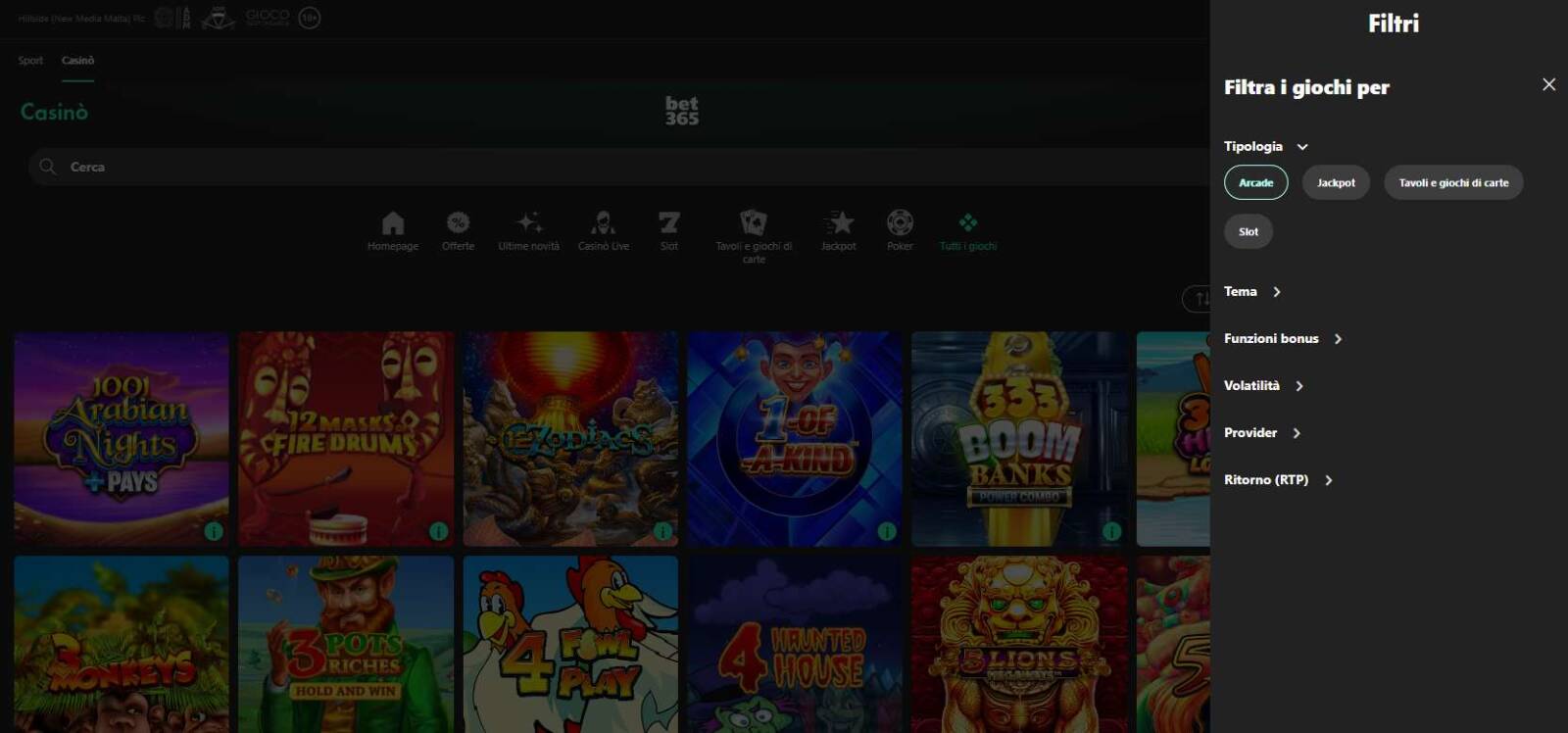 Dove trovare Aviator su Bet365 casino