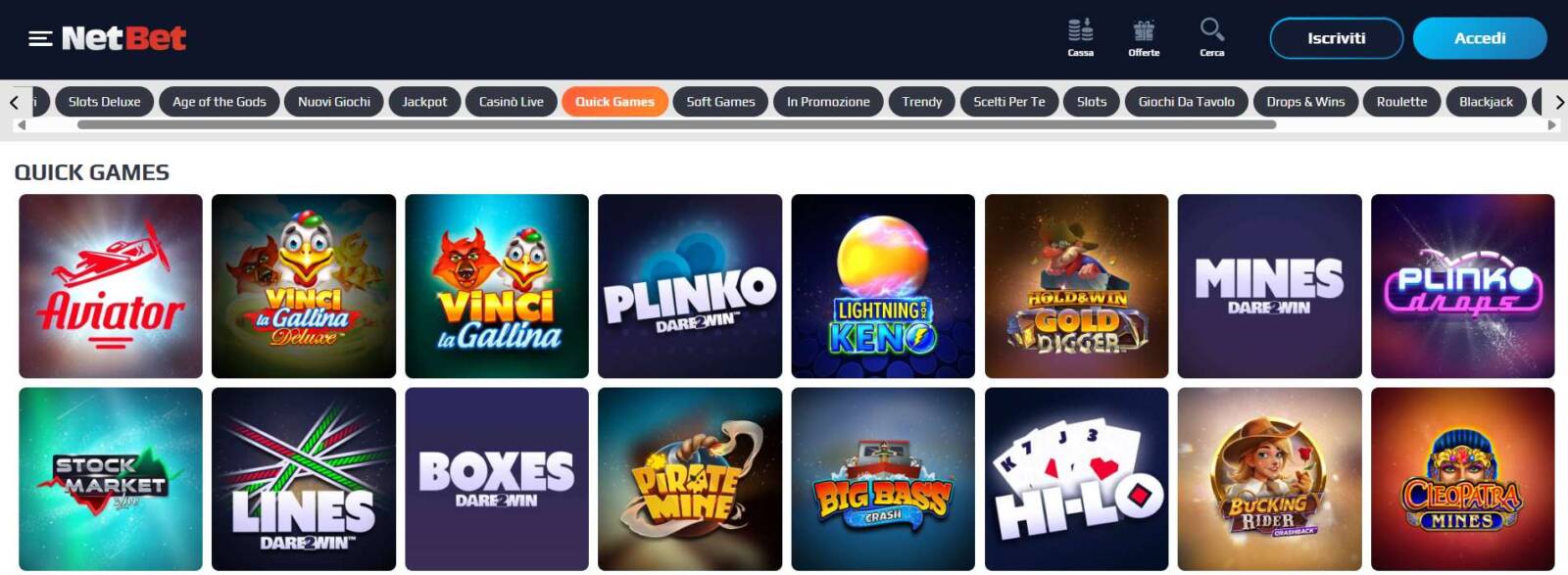 Dove trovare Aviator su Netbet Casino