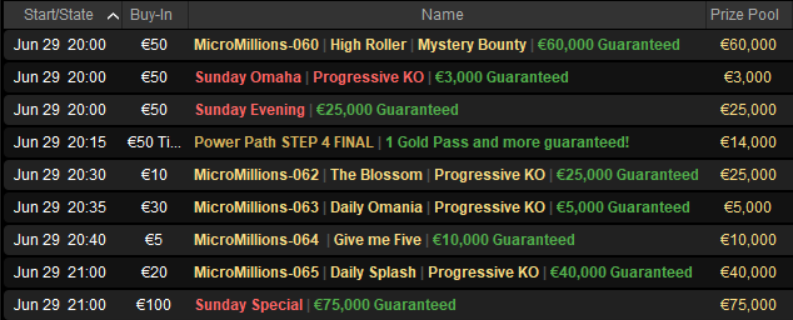 tornei pokerstars