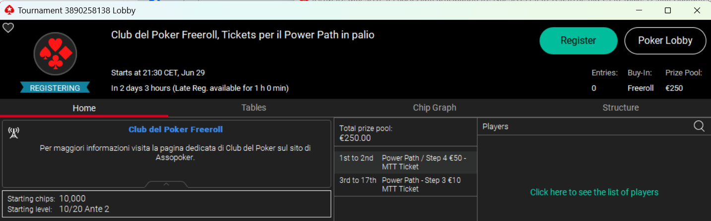 freeroll club del poker