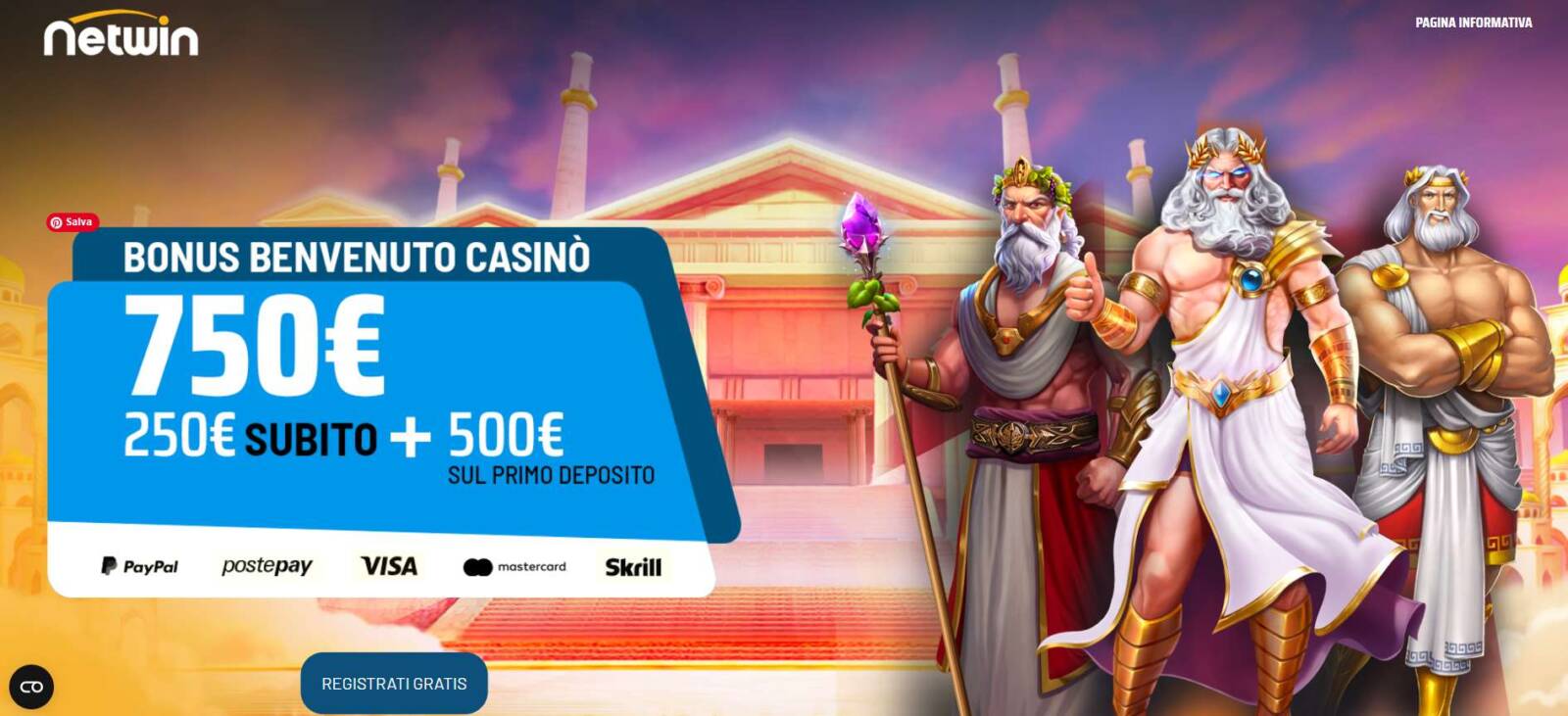 Bonus Benvenuto Netwin Casinò