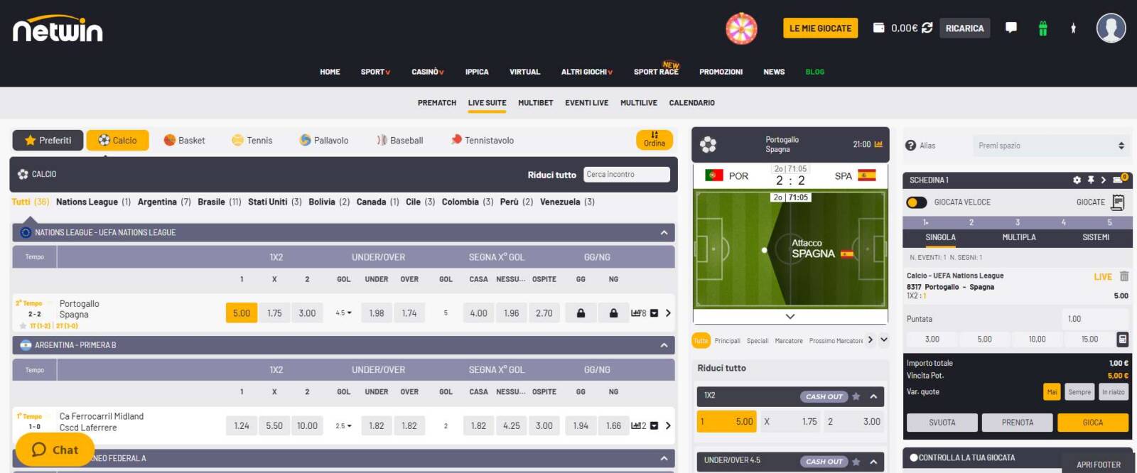 Le Scommesse Live su Netwin scommesse