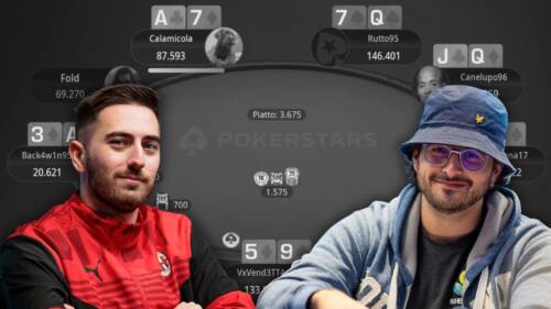 Il video-replay a carte scoperte del tavolo finale Sunday High Roller con 'Canelupo96' e 'alesiena17'