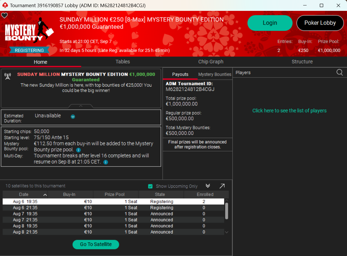 sunday million lobby