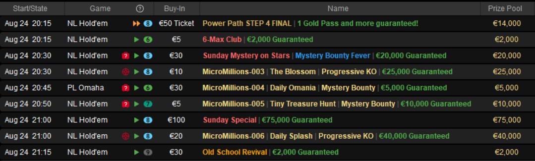 tornei weekend pokerstars
