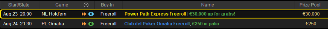 freeroll pokerstars sisal