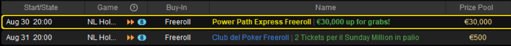 freeroll pokerstars sisal