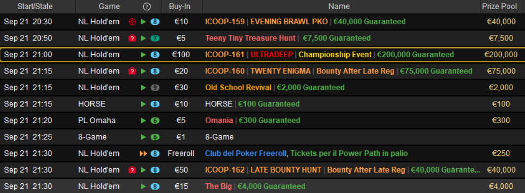 tornei pokerstars