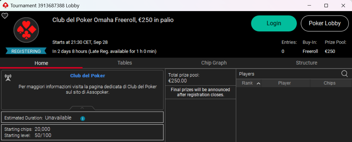 club del poker omaha freeroll