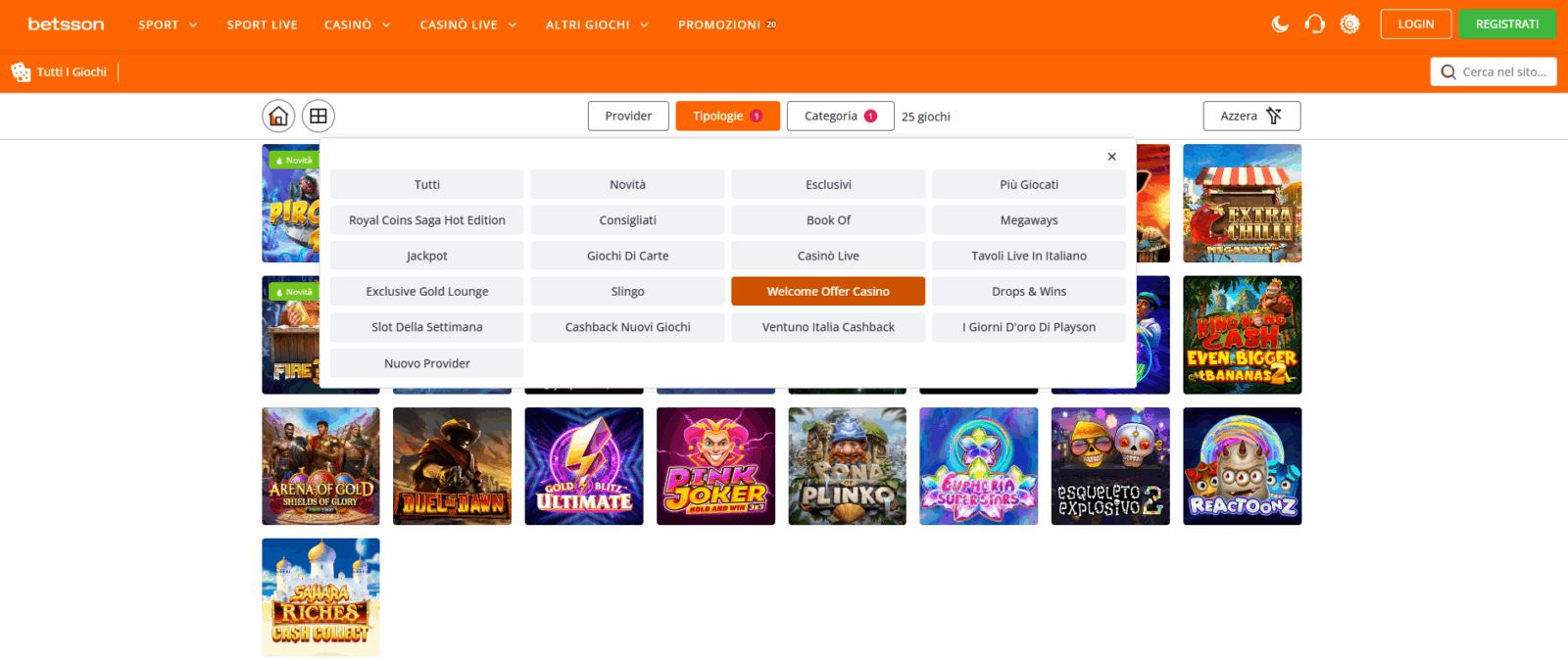 Le Slot Machine di Betsson Casino da utilizzare per il Bonus Senza Deposito