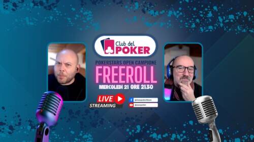 Club del Poker: guarda la Diretta Live del Freeroll per il PokerStars Open Campione