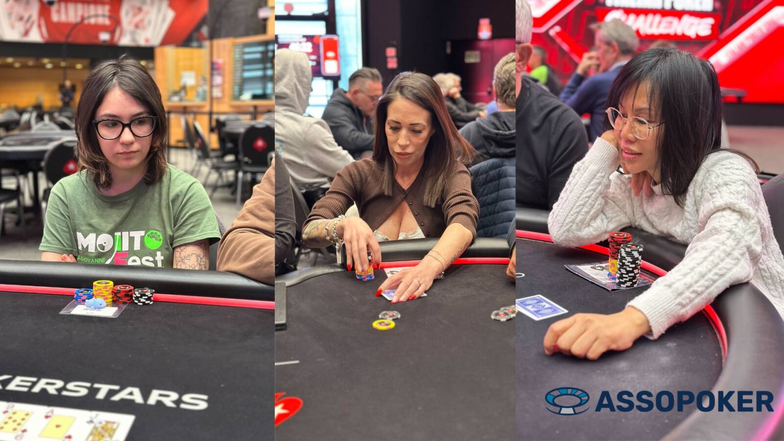 Le tre donne al tavolo dell'Italian Poker Challenge a Campione