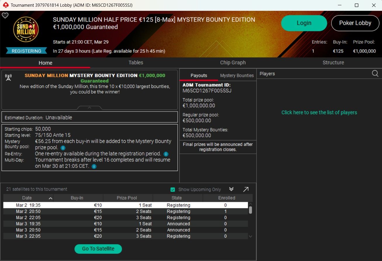 Sunday Million Half Price