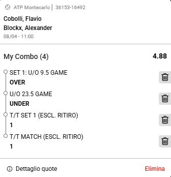 My Combo di PokerStars Scommesse
