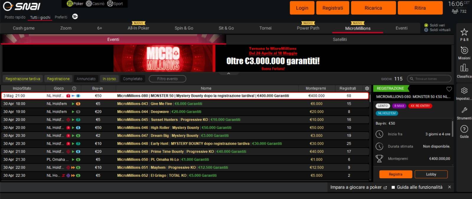 lobby snai poker