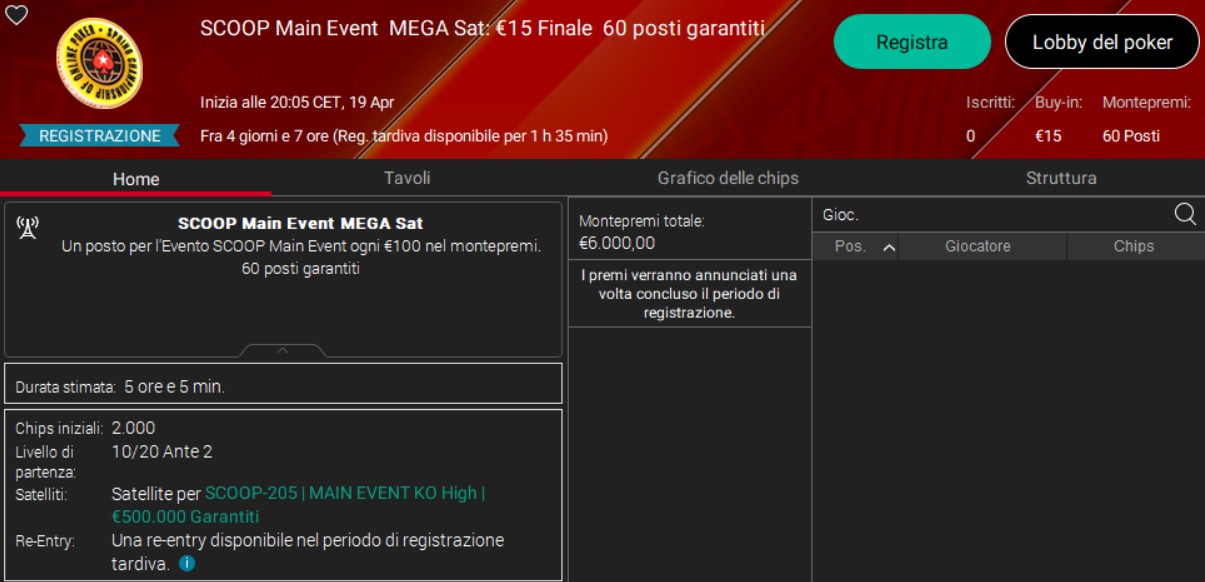 satellite PokerStars Network