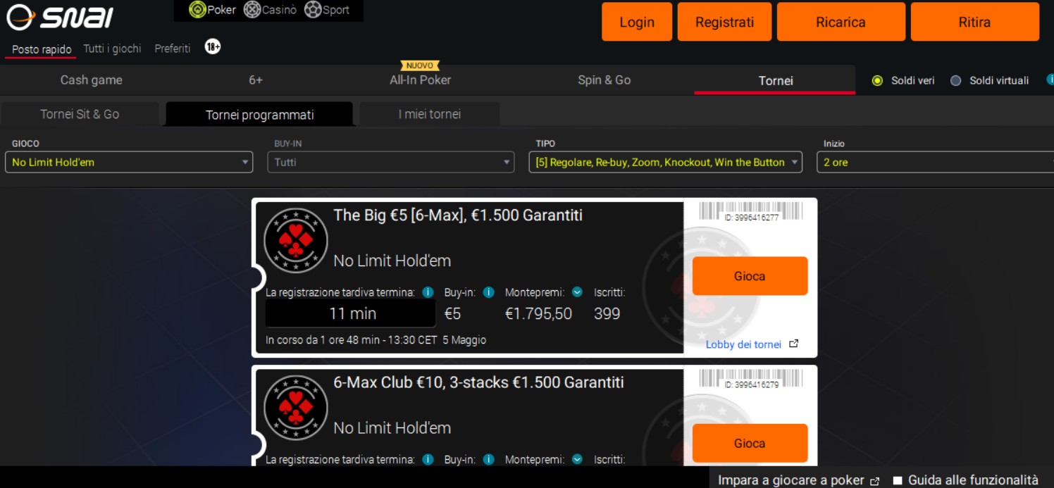 PokerStars Network -Snai Poker
