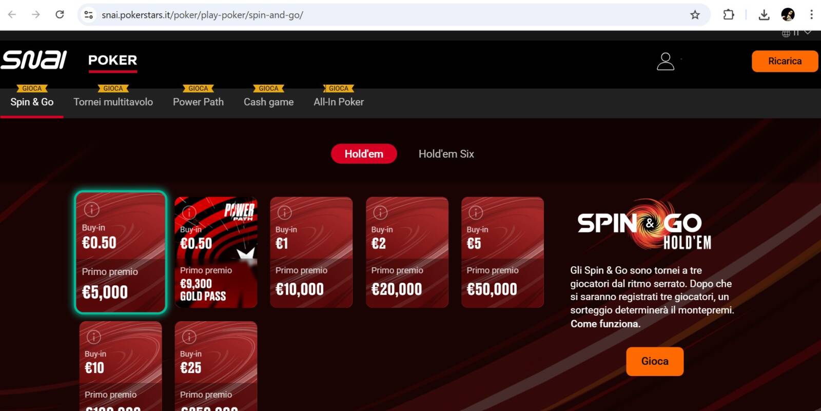 giocare snai da browser