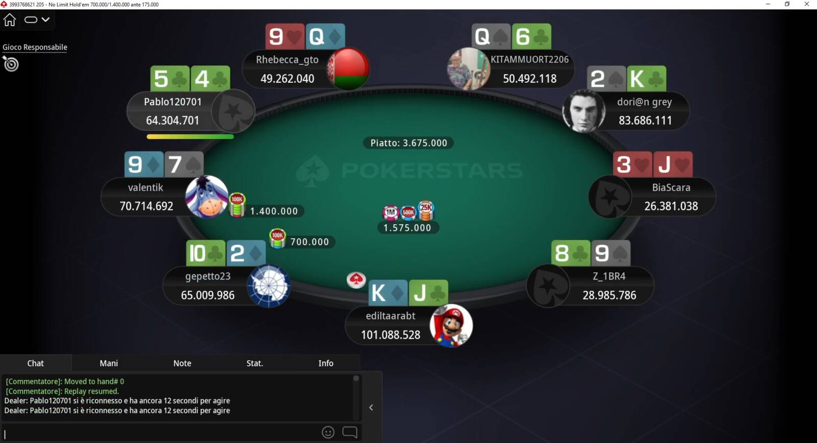 tavolo finale main event micromillions