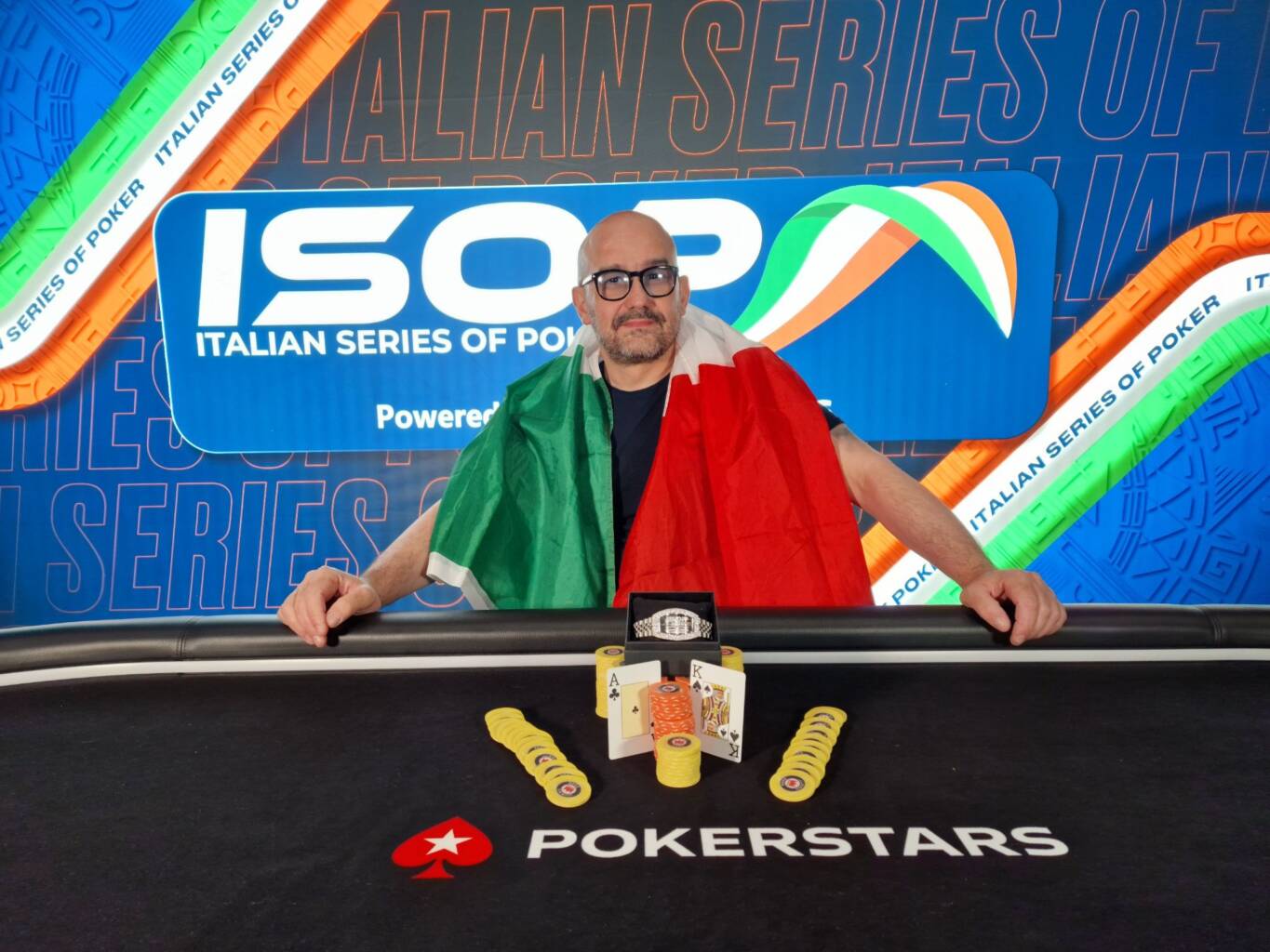 Raffaele Francese, vincitore del braccialetto ISOP Super KO