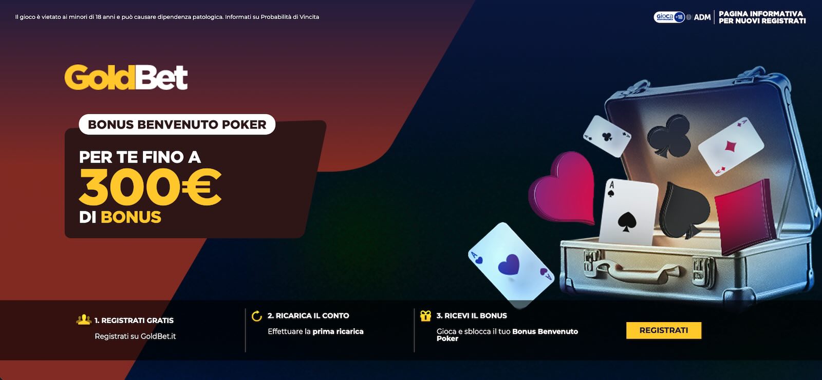 Bonus Benvenuto Poker Goldbet