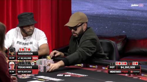 Mano record ad High Stakes Poker, Eric Wasserson chiama il bluff di Mike Moncek e incassa $4,26M