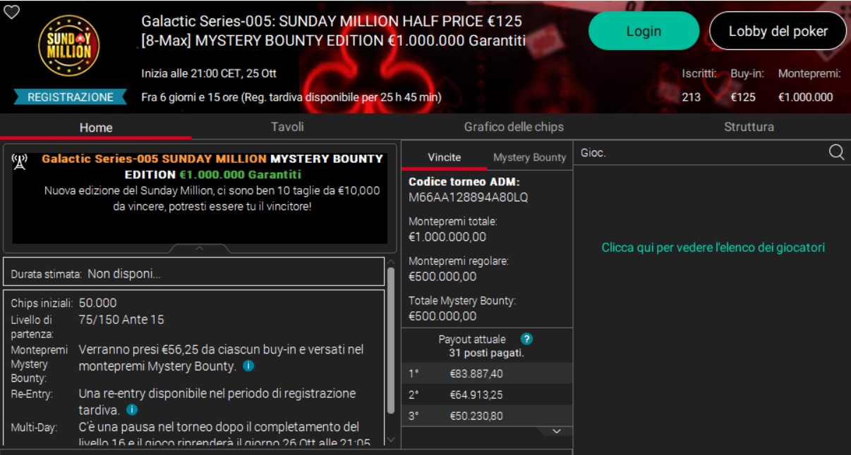 Sunday Million Half Price