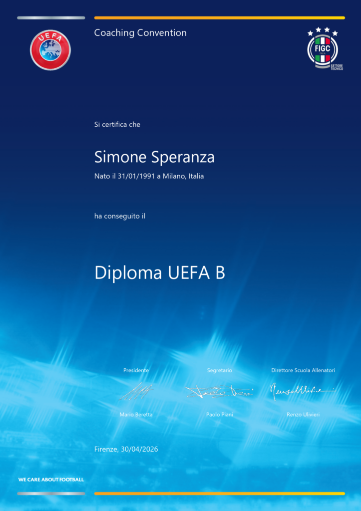 patente allenatore uefa b simone speranza